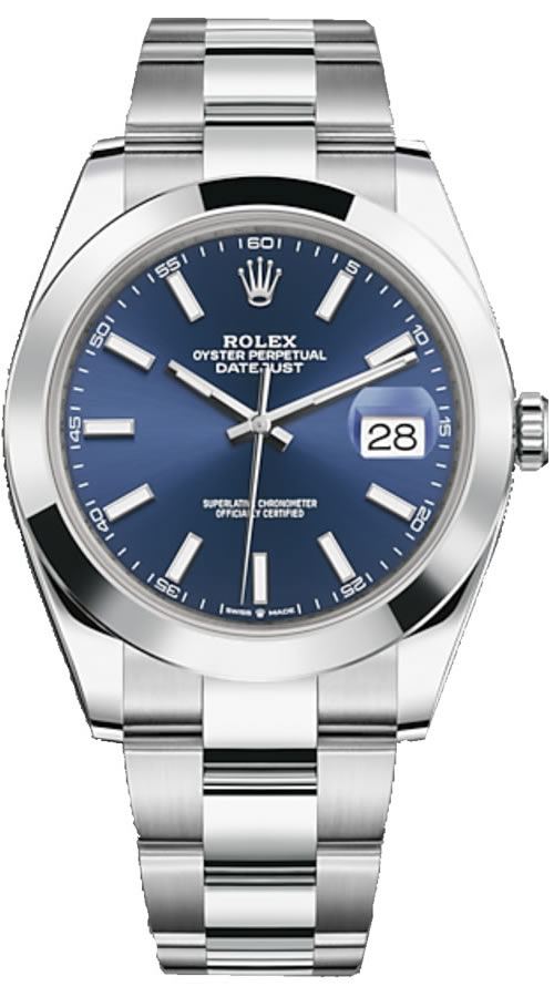 Fake Rolex Date-just steel blue